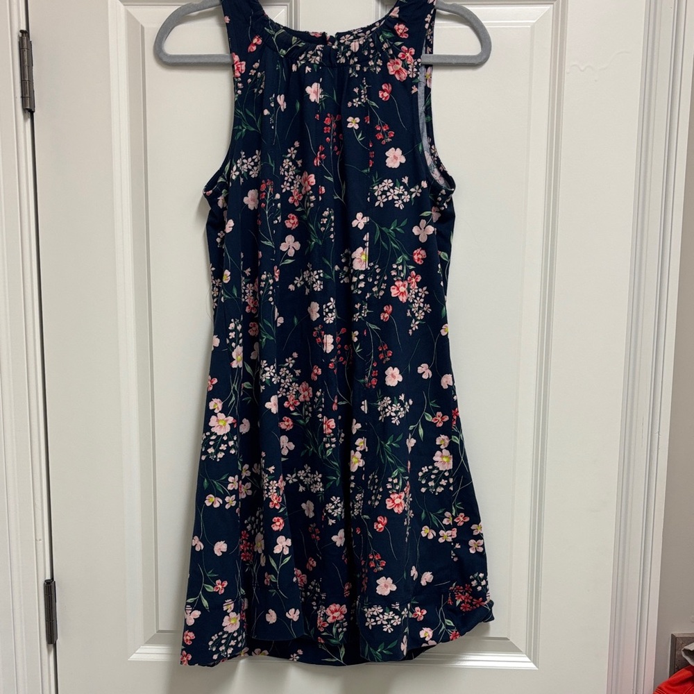 LOFT Dark Blue Floral Mini Dress